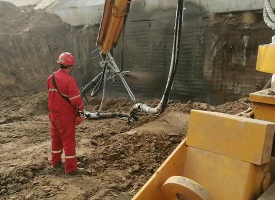 雄安新区基坑支护混凝土湿喷台车施工视频