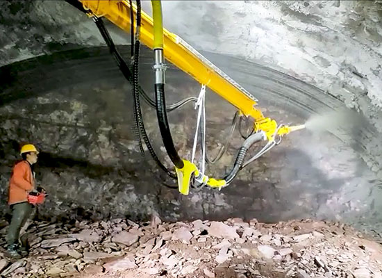 GHSP3016隧道混凝土湿喷台车施工视频